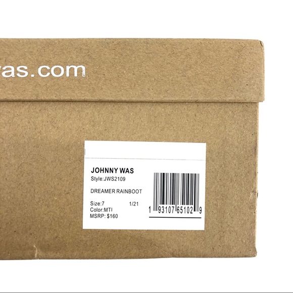 Johnny Was Black Floral Print Dreamers Rainboot - Picture 10 of 10